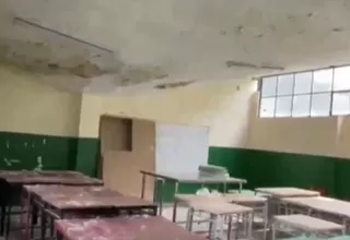 Chaclacayo: Techos de las aulas de un colegio en riesgo de colapsar por lluvias y huaicos