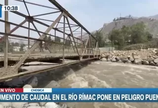 Chosica: Crecida del río Rímac pone en riesgo puente provisional