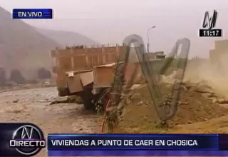 Chosica: viviendas de Huampaní a punto  de colapsar por crecida de río