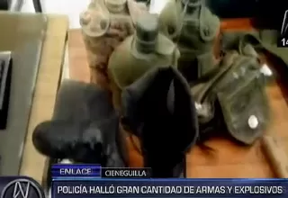 Cieneguilla: policía halló arsenal de guerra con armas y explosivos   