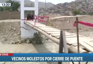 Cierran el puente Tambo Río que une Comas con Puente Piedra