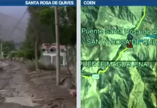 COEN brinda reporte de lluvias y el trabajo del Indeci en Santa Rosa de Quives