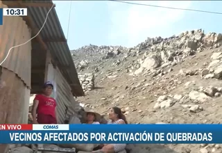 Comas: Casas afectadas por activación de quebradas tras lluvias en Lima