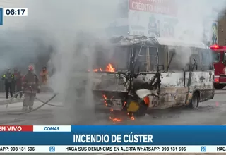 Comas: Cúster se incendió en avenida Universitaria