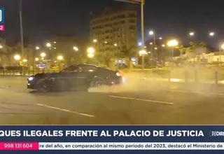 Conductores realizan piques ilegales frente al Palacio de Justicia