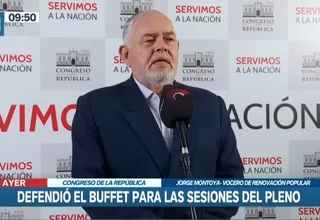 Congreso: Jorge Montoya defendió buffet para las sesiones del Pleno