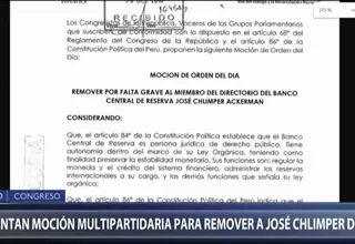 Congreso: presentan moción para remover a José Chlimper del BCR