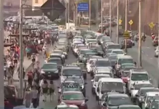 Gran congestión vehicular se registra en la Costa Verde