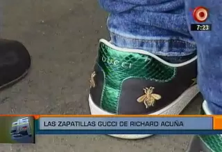 Costosas zapatillas de Richard Acuña llamaron la atención en el Congreso