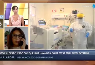 COVID-19: Colegio de Enfermeros en desacuerdo con que Lima haya pasado a nivel de alerta muy alto
