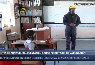 COVID-19: Docentes de colegios de zonas rurales están en el grupo prioritario de vacunación