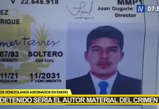 Detenido sería autor material del crimen de dos venezolanos en La Molina