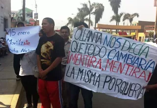 Ate: jóvenes que protestaban contra Régimen Laboral bloquearon Carretera Central
