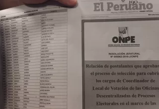 Diario El Peruano enmendó su error en logo de la ONPE