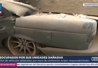 Dueños de autos aplastados por derrumbe en Independencia exigen que alguien se haga responsable