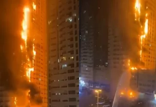 Emiratos Árabes: Edificio residencial ardió en llamas