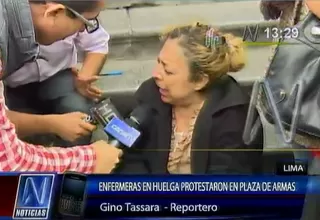 Enfermera fue cacheteada por mujer policía durante protesta en la Plaza Mayor