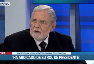 Ernesto Blume: El presidente Pedro Castillo incumplió su deber constitucional