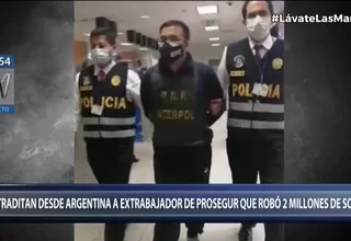 Extraditan desde Argentina a extrabajador de Prosegur que robó 2 millones de soles