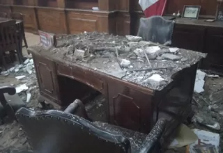 Filtración ocasionó colapso de techo del despacho de la congresista Patricia Juárez