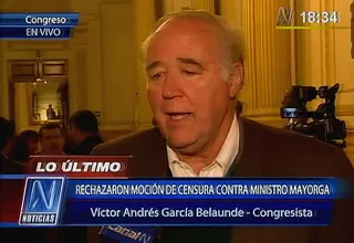 García Belaúnde presentará acusación constitucional contra el ministro Mayorga
