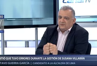 Guerra García admitió que tuvo errores durante gestión de Susana Villarán