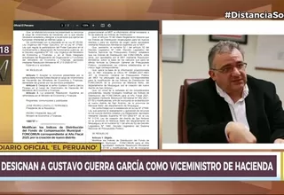 Designan a Gustavo Guerra García como viceministro de Hacienda