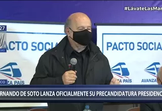 Hernando de Soto anunció oficialmente su precandidatura presidencial por Avanza País