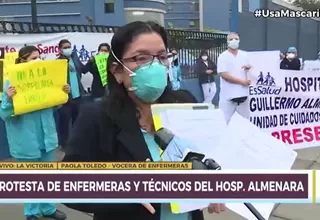 Hospital Almenara: Enfermeras y técnicos de UCI protestan por falta de equipos de protección 