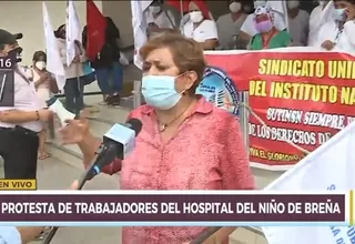 Hospital del Niño de Breña: Trabajadores de salud protestan para exigir pago del bono COVID