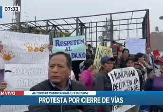 Huachipa: Ciudadanos protestan por cierre de vías
