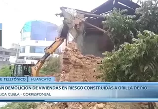 Huancayo: Dan inicio a demolición de casas en riesgo de colapso