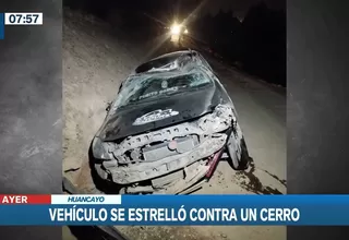 Huancayo: Joven grabó choque de auto en que viajaba contra un cerro 