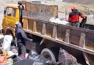 Huancayo: retiran toneladas de residuos sólidos del nevado del Huaytapallana