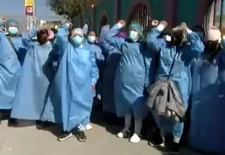 Huancayo: trabajadores cas protestan en hospital Carrión