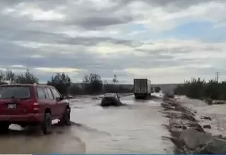 Ica: Huaicos interrumpen el kilómetro 340 de la carretera Panamericana Sur