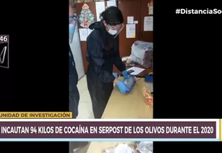 Incautan 94 kilos de cocaína en Serpost de Los Olivos durante el 2020 