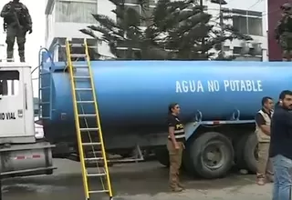 Incautan 3 toneladas de insumos químicos para elaboración de droga en cisterna que traslada agua potable