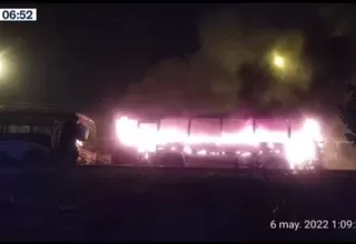Incendio de bus causó alarma en El Agustino