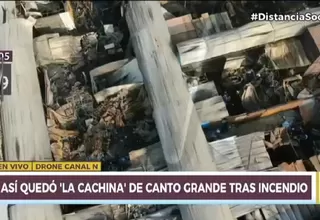 Incendio SJL: Drone muestra cómo quedó La Cachina de Canto Grande tras el siniestro 