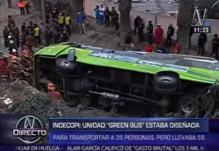 Indecopi: bus que se accidentó en el Rímac llevaba más pasajeros de lo permitido