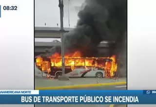 Independencia: Bus de transporte público terminó envuelto en llamas