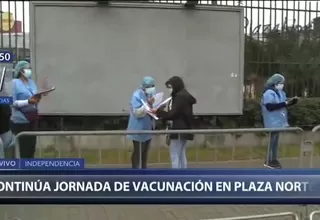 Independencia: Continúa la jornada de vacunación en Plaza Norte