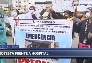 INSN San Borja: Personal de salud protesta por presuntas irregularidades