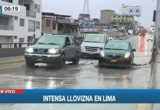 Intensa llovizna en Lima y Callao dejó calles y pistas inundadas