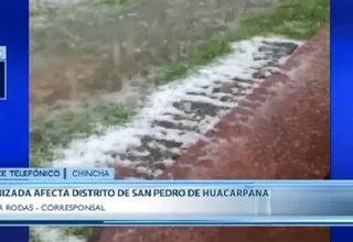 Chincha: Una inusual granizada afecta al distrito de San Pedro de Huacarpana