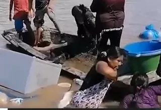 Iquitos: Rescatan a familia y mascotas tras naufragio de peque peque