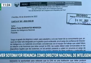 Javier Sotomayor renunció al cargo de director nacional de Inteligencia