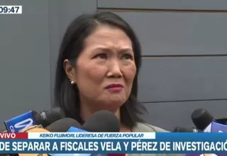 Keiko Fujimori pidió que Fiscalía separe a Domingo Pérez y Vela de investigaciones