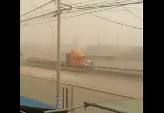 Levantamiento de polvo y arena afecta Panamericana Sur en Pisco